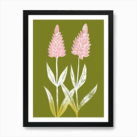 Pink & Green Celosia 2 Art Print