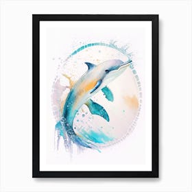 Spinner Dolphin Storybook Watercolour  (3) Art Print