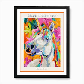 Unicorn Colourful Tropical Brushstroke Portrait Poster Art Print