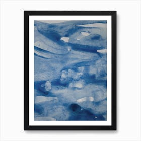 Sea Blue Abstract Aquarelle 2 Art Print