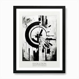 Evolution Abstract Black And White 2 Poster Art Print
