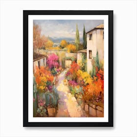 Autumn Gardens Painting Generalife Gardens Spain 1 Art Print