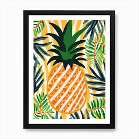 Pineapple Fruit Summer Illustration 3 Art Print