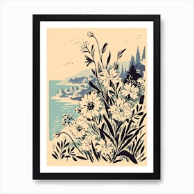 French Riviera, Flower Collage 2 Art Print