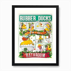 Rubber Ducks In The Bathroom Art Print