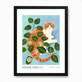 Foodie Cats Co Cat And Basil Art Print