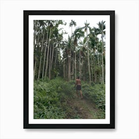 Man Walking Through The Jungle Art Print