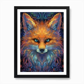 Psychedelic Fox Art Print