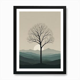 Tree In The Mountains Art Print