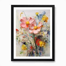 Abstract Flower Painting Cosmos 1 Art Print