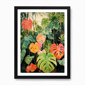 Tropical Plant Painting Monstera Deliciosa 1 Art Print