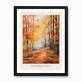 Autumn Forest Landscape Fontainebleau Forest France Poster Art Print