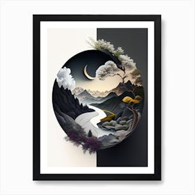 Landscapes 9, Yin and Yang Illustration Art Print