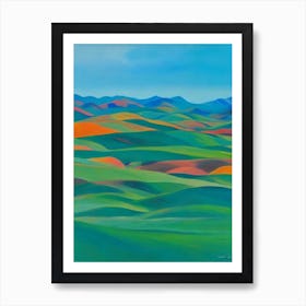 Gobi Gurvansaikhan National Park Mongolia Blue Oil Painting 2  Art Print