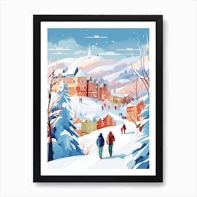 Stowe Mountain Resort   Vermont Usa, Ski Resort Illustration 3 Art Print