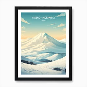 Poster Of Niseko   Hokkaido, Japan, Ski Resort Illustration 1 Art Print