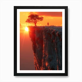 Lone Tree On The Cliff 2 Art Print