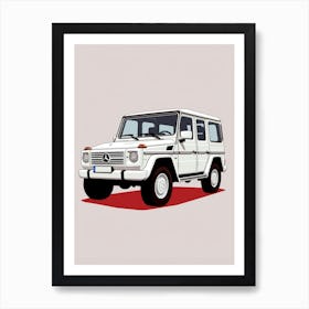 Mercedes Benz G Wagon Line Drawing 3 Art Print