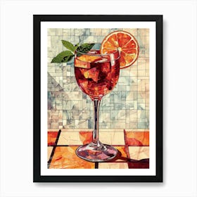 Tiled Sangria Drink 3 Art Print