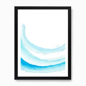 Blue Ocean Wave Watercolor Vertical Composition 2 Art Print