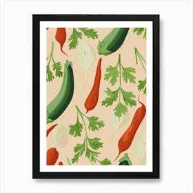 Vegetables & Herbs Pattern 2 Art Print