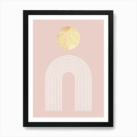 Geometry on pink background 6 Art Print