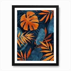 Tropical Leaves Seamless Pattern 6 Art Print