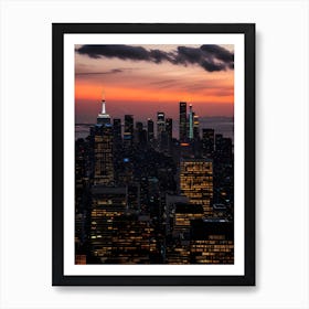 Sunset Over New York City Art Print