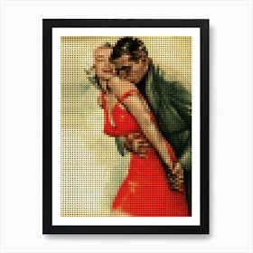 The Prince And The Showgirl In A Pixel Dots Art Style Art Print