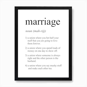 Marriage Definition Meaning Art Print
