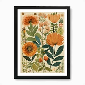 Orange Flowers Art Print