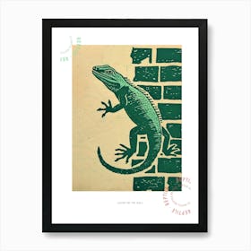 Lizard On The Brick Wall Bold Block 1 Poster Art Print