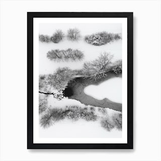 The Snowy Winter Wonderland Lake Art Print