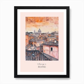 Mornings In Rome Rooftops Morning Skyline 3 Art Print