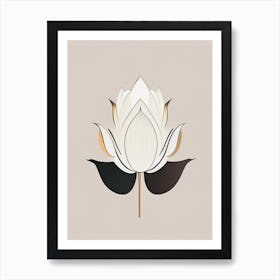 American Lotus Retro Minimal 3 Art Print