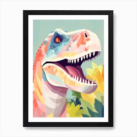 Colourful Dinosaur Allosaurus 5 Art Print