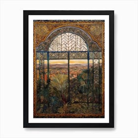 A Window View Of Marrakech In The Style Of Art Nouveau 4 Art Print