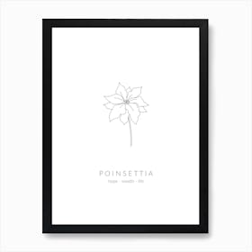 Poinsettia Birth Flower Art Print