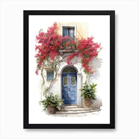 Tel Aviv, Israel   Mediterranean Doors Watercolour Painting 4 Art Print