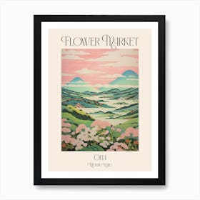 Flower Market Mount Kuju In Oita, Japanese Landscape 4 Poster Art Print