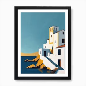 Aegean Aesthetics: A Minimalist Journey, Greece Art Print