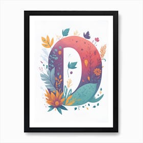 Colorful Letter D Illustration 27 Art Print