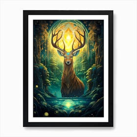 Deer In The Forest 1 Art Print