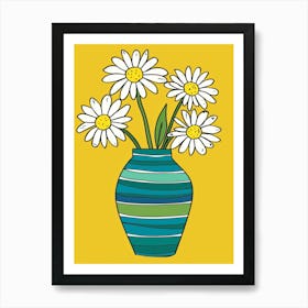 Daisies In A Vase 11 Art Print