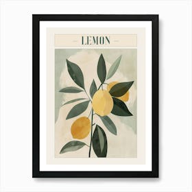 Lemon Tree Minimal Japandi Illustration 4 Poster Art Print