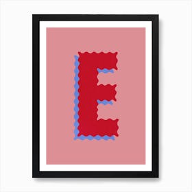 Ric Rac Letter E Pink Art Print