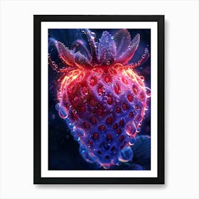 Strawberry With Water Droplets 1 Art Print