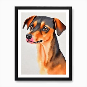 Miniature Pinscher Watercolour Dog Art Print