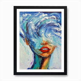 Girl Wave Art Print