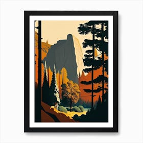 Yosemite National Park United States Of America Retro Art Print